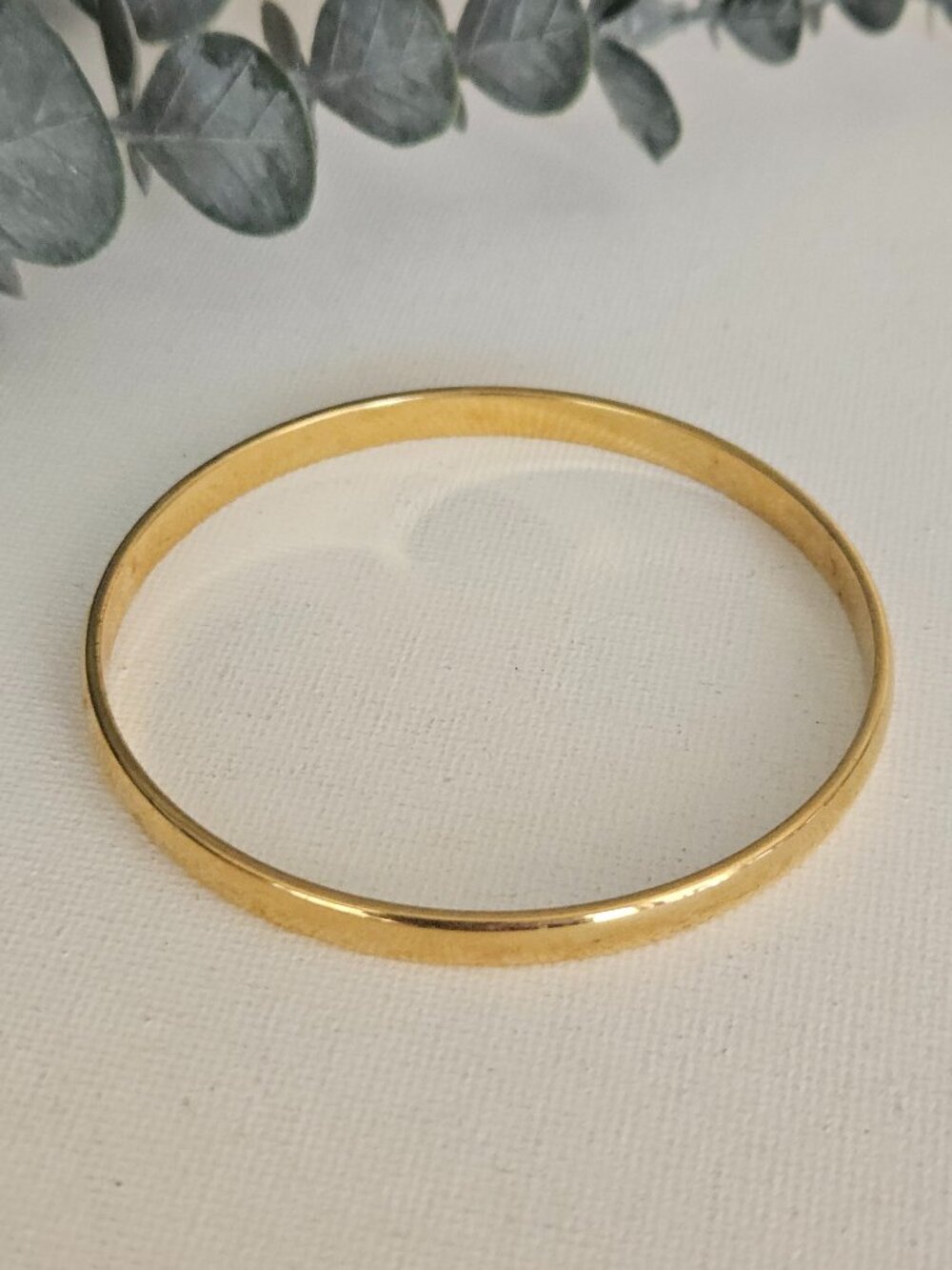 Vintage Monet Gold Tone Slim Bangle Bracelet Signed Stackable Classic